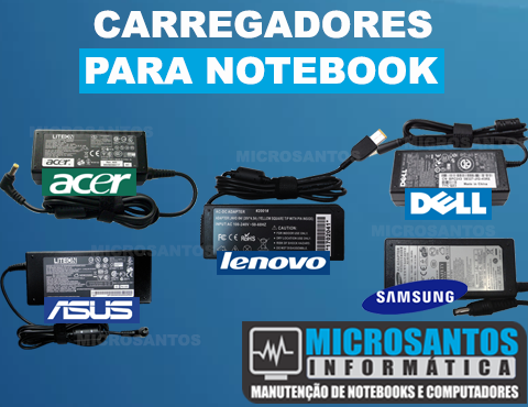 Fonte / carregador para Notebook Dell em Santos